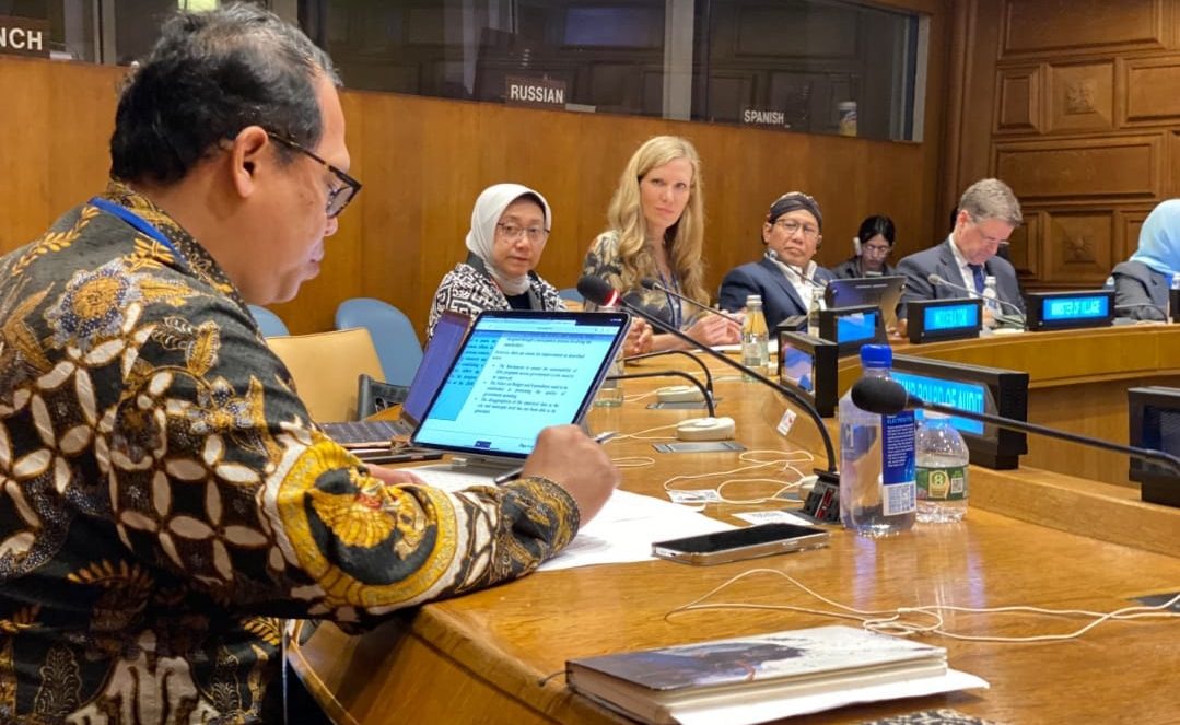 Wakil Ketua BPK Agus Joko Pramono pada saat menjadi bagian delegasi Indonesia yang menghadiri United Nations High-Level Political Forum on Sustainable Development dan High-Level Segment (UN HLPF-HLS on SDGs) 2023. Acara diselenggarakan oleh ECOSOC di Markas Besar PBB, New York, Senin, 17-20 Juli 2023.